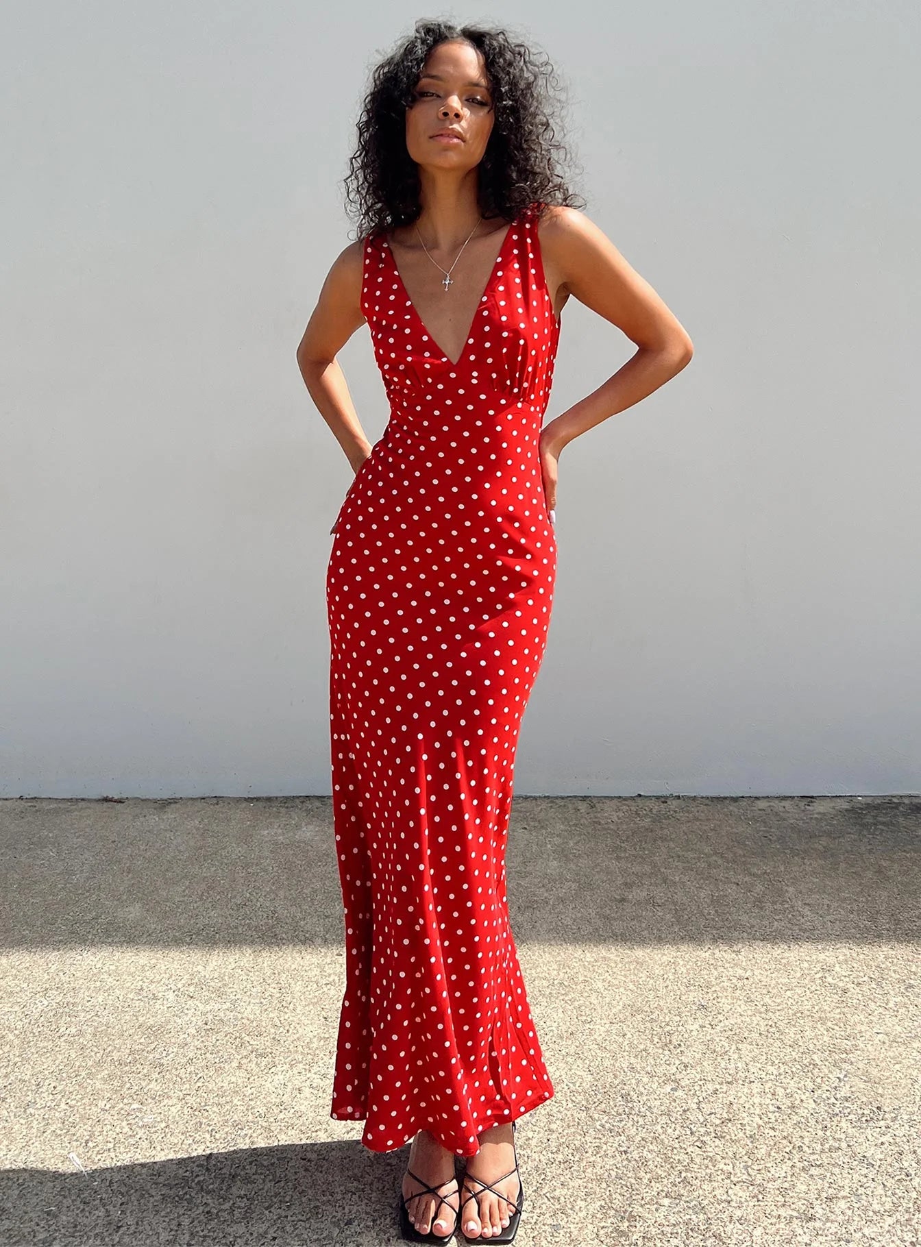 Nellie Maxi Dress Red Polka Dot