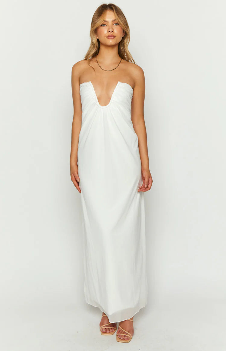 Braelyn White Strapless Maxi Dress