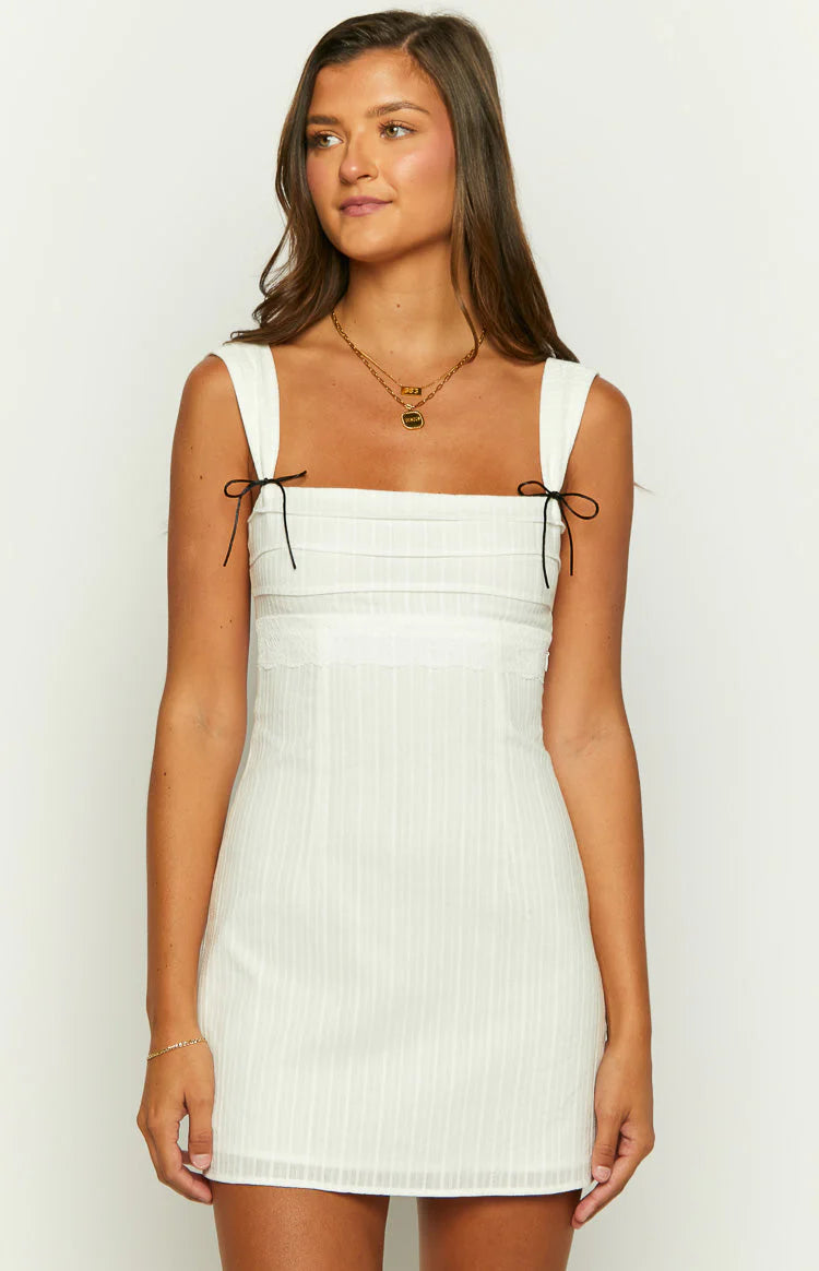 Taylor White Tie Back Mini Dress