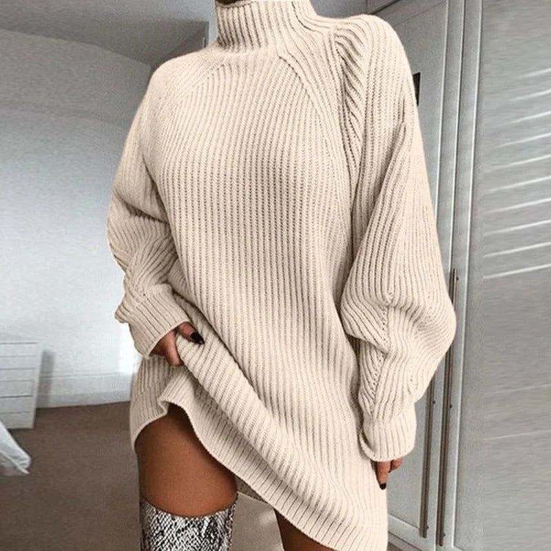 Snuggle Up Mock Turtleneck Mini Sweater Dress