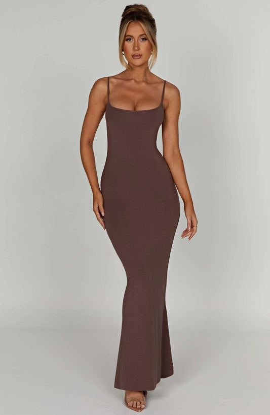 Saskia Maxi Dress - Chocolate