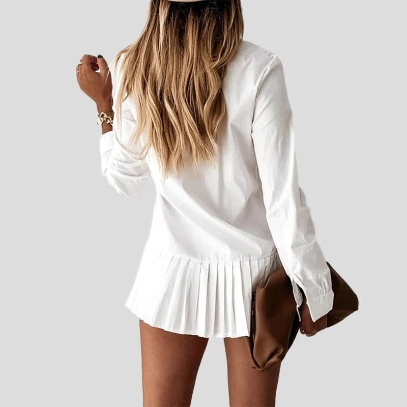 Mini Pleated Shirt Dress