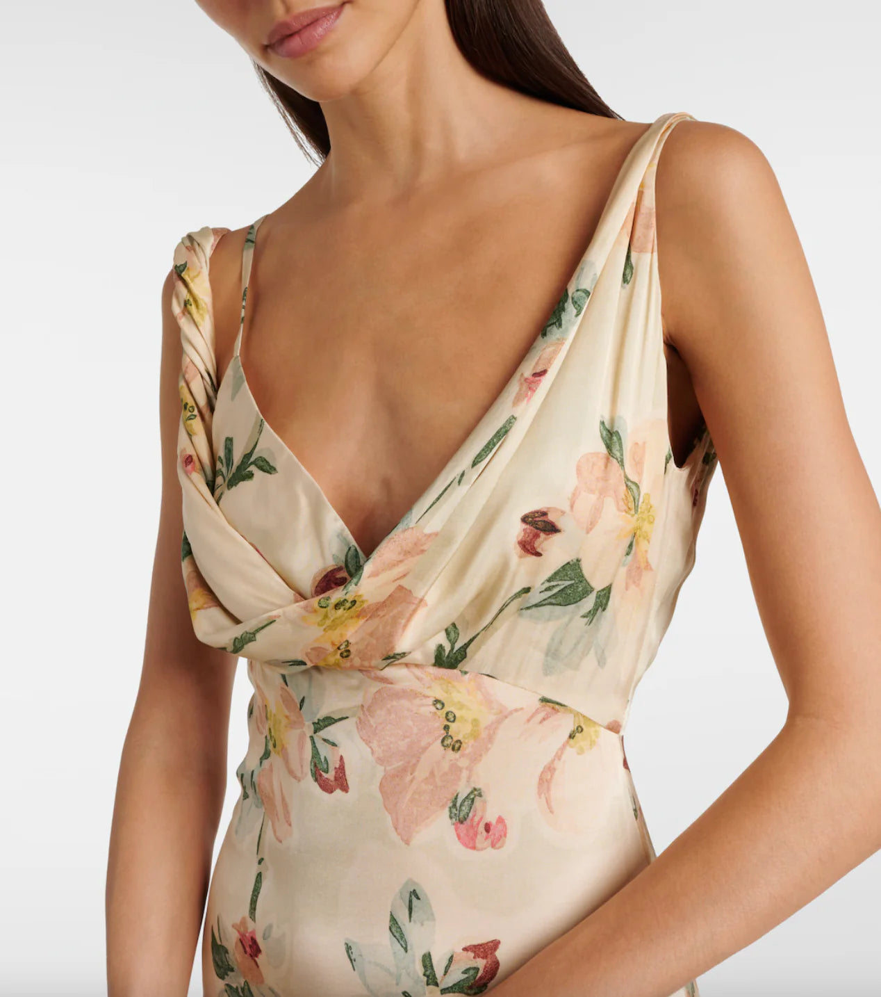 Floral Draped Maxi Dress