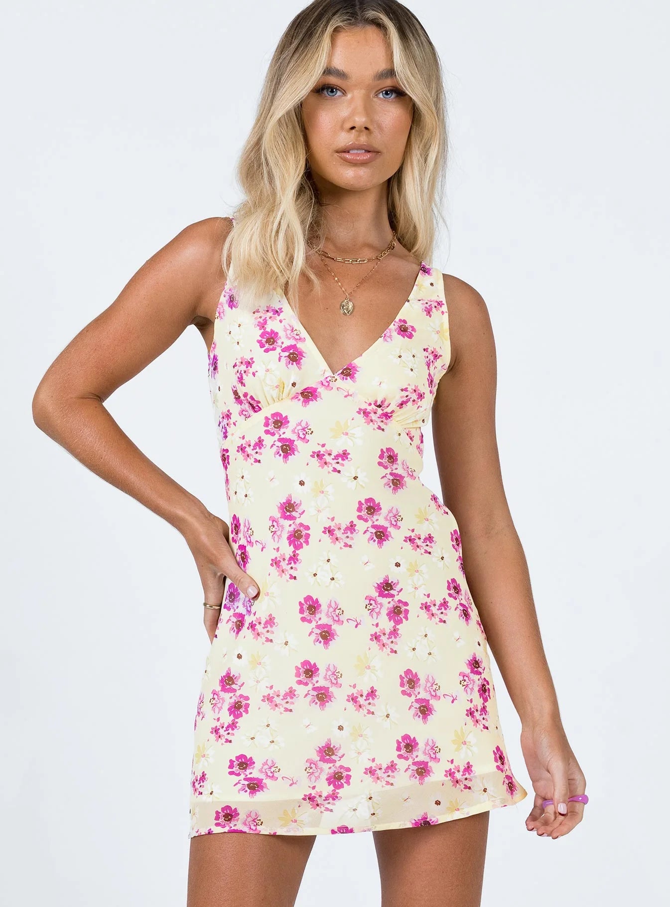 Nellie Mini Dress Yellow Floral