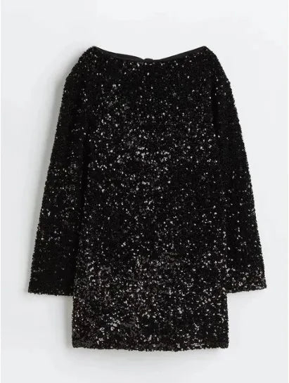 Forever Tied Sequin Tie-Back Mini Dress