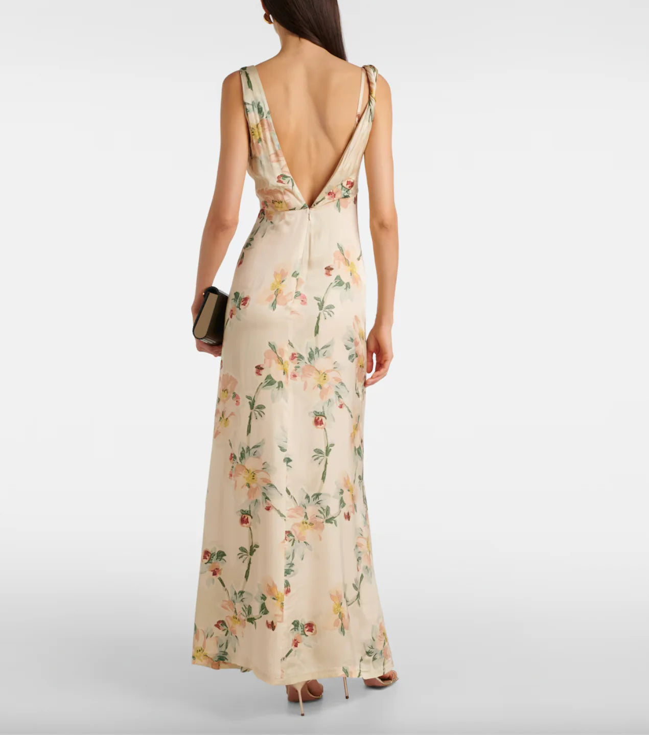 Floral Draped Maxi Dress